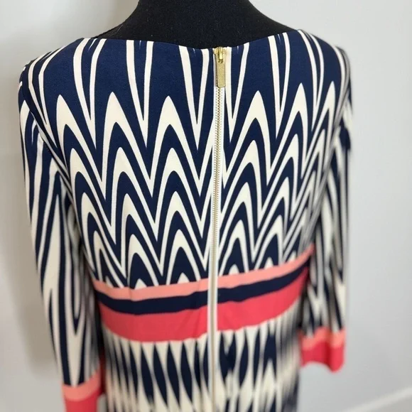 Eliza J Blue & Pink Shift A-Line Midi Dress (Size 12) - Picture 5 of 8